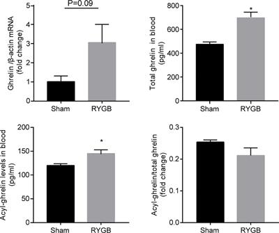 Lower ghrelin levels does not impact the metabolic benefit induced by Roux-en-Y gastric bypass